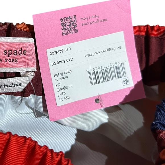 Kate Spade Sz L Skirt Dot Party Faille Midi Retro Pockets 60’s 70’s New - Picture 6 of 11